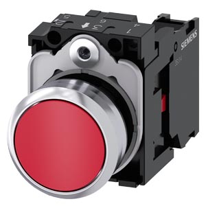 PULSADOR ROJO METAL MOMENTANEO 1NC SIEME